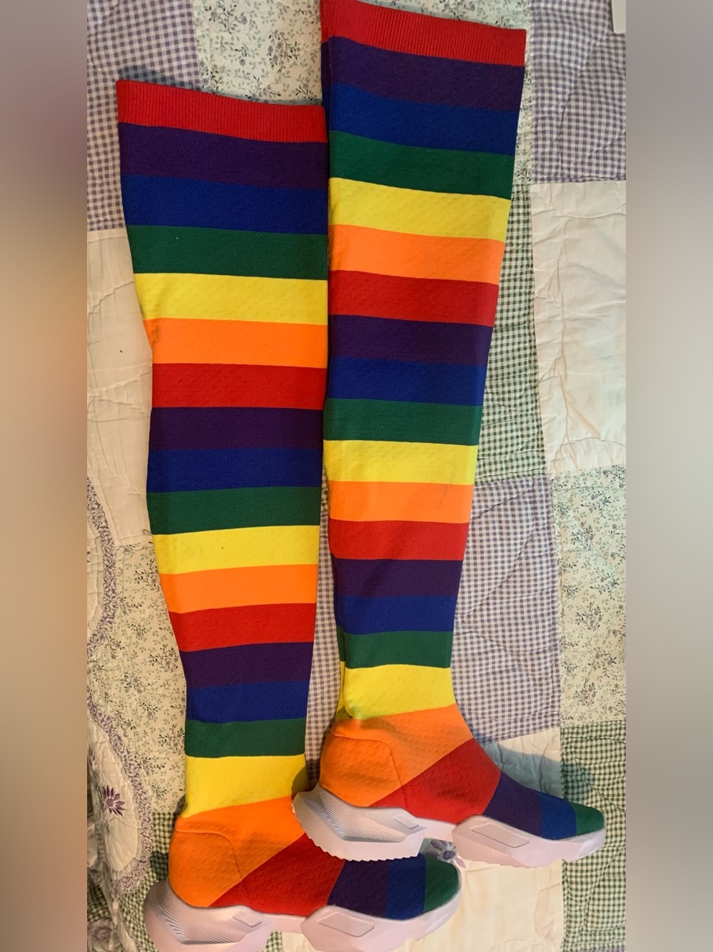 Thrusters Rainbow Thigh High Sneakers & Leggings
